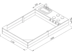 Kelly Sandkasten mit Spielküchenzeile Anthrazit - Braun 180 x 115 x 22 cm*AXI Clearance