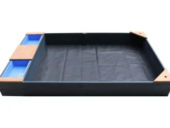 AXI Gartenspielgeräte|Kelly Sandkasten mit Becken und Bank Anthrazit - Braun 180 x 115 x 22 cm