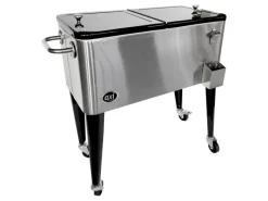 AXI Kühlboxen|Kühlwagen Retro Edelstahl 76 l