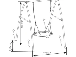 AXI Gartenspielgeräte|Metall-Nestschaukel Anthrazit/Creme