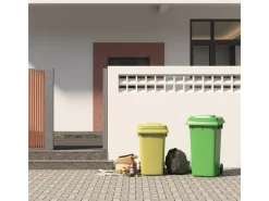 Mülltonnenbox Lucas Metall 2 x 240 l Anthrazit/Holzoptik*AXI Outlet