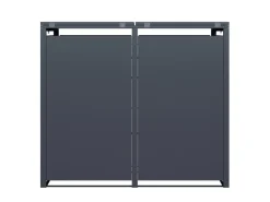 Mülltonnenbox Lucas Metall 2 x 240 l Anthrazit/Holzoptik*AXI Outlet