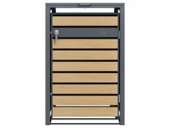 Mülltonnenbox Lucas Metall 240 l Anthrazit/Holzoptik*AXI Hot