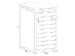 Mülltonnenbox Lucas Metall 240 l Anthrazit/Holzoptik*AXI Hot