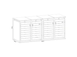 AXI Auflagenboxen|Mülltonnenboxen|Mülltonnenbox Lucas Metall 4 x 240 l Anthrazit/Holzoptik