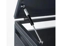 AXI Auflagenboxen|Mülltonnenboxen|Mülltonnenbox Lucas Metall 4 x 240 l Anthrazit/Holzoptik