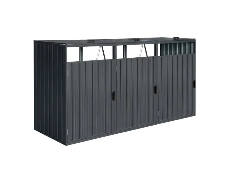 Mülltonnenbox Owen Metall 3 x 240 l Anthrazit*AXI Online