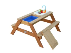 Sand und Wasser Picknicktisch Emily mit Spielküchenspüle Braun*AXI