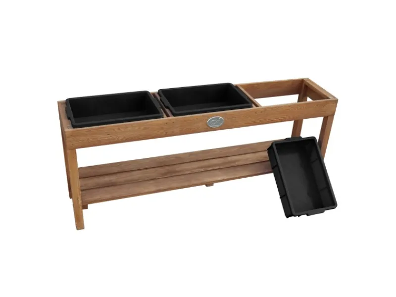 Sand und Wassertisch mit 3 Behältern Dunkelbraun Behälter Schwarz*AXI Best