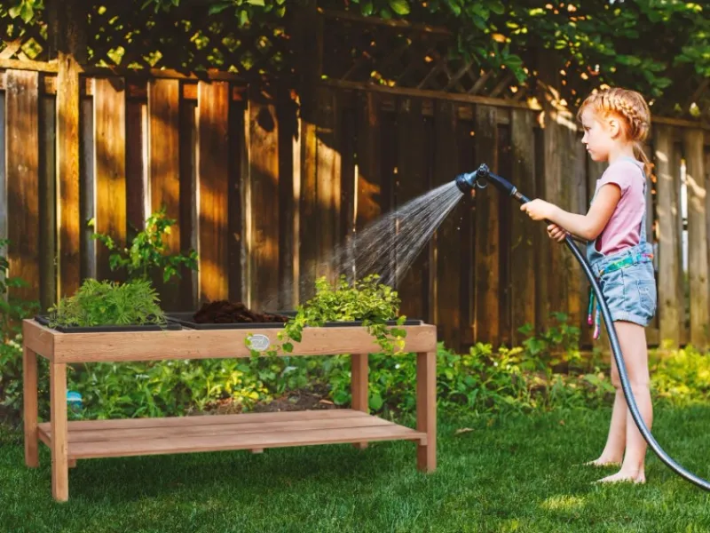 Sand und Wassertisch mit 3 Behältern Dunkelbraun Behälter Schwarz*AXI Best