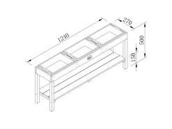 Sand und Wassertisch mit 3 Behältern Dunkelbraun Behälter Schwarz*AXI Best