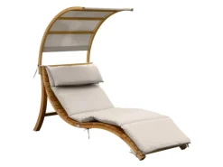 Sonnenliege Salina mit Dach Holz Beige*AXI Best