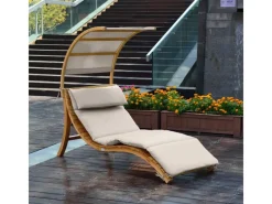 Sonnenliege Salina mit Dach Holz Beige*AXI Best