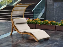 Sonnenliege Salina mit Dach Holz Beige*AXI Best