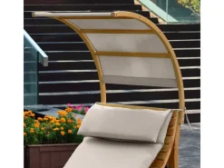 Sonnenliege Salina mit Dach Holz Beige*AXI Best