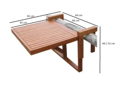 Balkon-Hängetisch Berkeley 60 cm x 49 cm*Garden Pleasure Hot