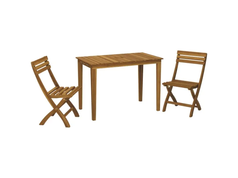 Balkonmöbel|Gartenmöbel-Sets|Balkonmöbel-Set Grenora 3-teilig FSC Holz Natur