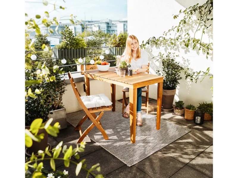 Balkonmöbel|Gartenmöbel-Sets|Balkonmöbel-Set Grenora 3-teilig FSC Holz Natur