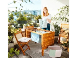 Balkonmöbel|Gartenmöbel-Sets|Balkonmöbel-Set Grenora 3-teilig FSC Holz Natur