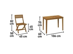 Balkonmöbel|Gartenmöbel-Sets|Balkonmöbel-Set Grenora 3-teilig FSC Holz Natur