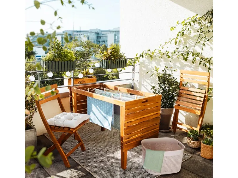 Balkonmöbel|Gartenmöbel-Sets|Balkonmöbel-Set Grenora 3-teilig FSC Holz Natur