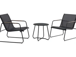 Balkonmöbel-Set Whitton 3-teilig Stahl Schwarz-Anthrazit* Clearance