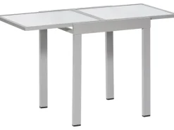 Balkontisch 65/130 cm x 65 cm Ausziehbar Silber-Matt*Merxx Hot