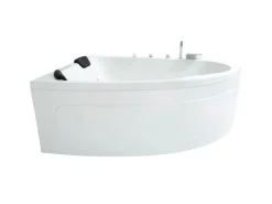 BASERA Wasserpumpe|® Indoor Eck-Whirlpool Badewanne Guam Links 2 Personen Premium 180 x 130 cm