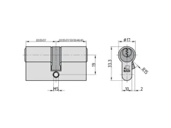 Basi Gartenschränke|- AS - Profil-Kurzzylinder - 27/27 mm - Gleichschließend