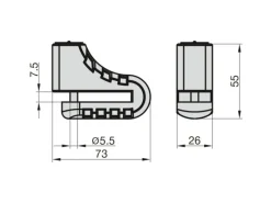 Basi Quads|- Bremsscheibenschloss - Signalgelb - mit 2 Schlüssel - Erinnerungskabel mit Nylon-Transporttasche - 6990-0311