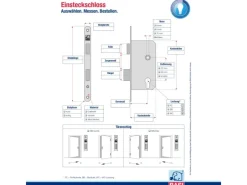 Basi Gartenschränke|- Einsteck-Hakenfallenriegelschloss - ES 988 - Lochung PZ - Dornmaß 35 mm - Stulp 24 mm - 9880-3520