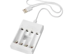 Outdoor-Spielzeug|Batterie Ladegerät-Set inkl. 2 x AA, 2 x AAA Batterien & USB-Ladekabel