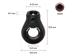 Bauheld Markisenöse Rund 12 mm Ral 9005 für Kugelhaken* Hot