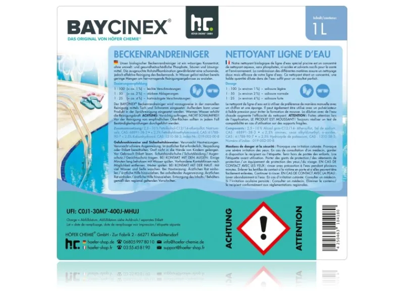 Beckenrandreiniger 15 x 1l*BAYCINEX Sale