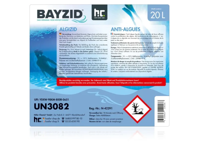 Algizid Algenverhütung 20l*Bayzid Clearance