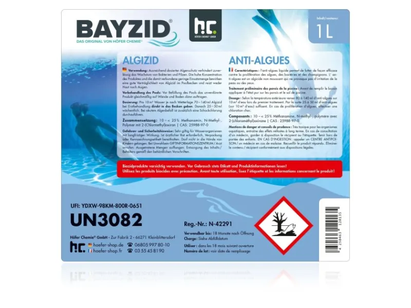 Algizid Algenverhütung für Pools 24 x 1l*Bayzid Hot