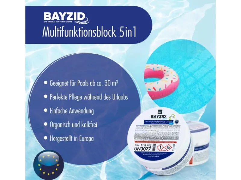 Bayzid Poolpflege|Multiblock 5in1 für Pools 4 x 500g