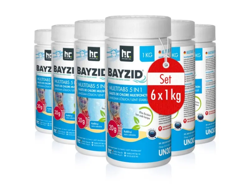 Bayzid Poolpflege|Multitabs 20g 5in1 für Pools 6 x 1kg