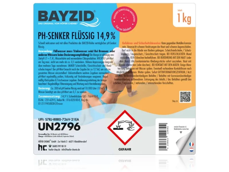 pH Minus Flüssig 14,9% 1kg*Bayzid Outlet