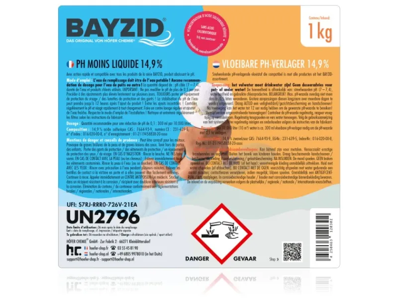pH Minus Flüssig 14,9% 1kg*Bayzid Outlet