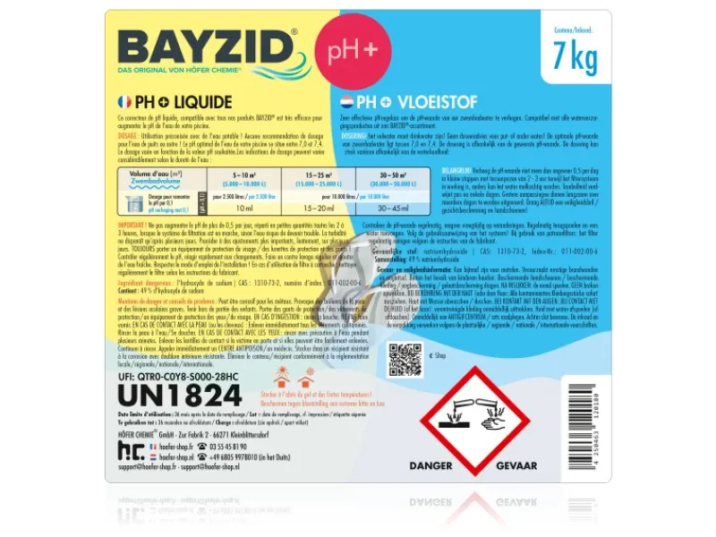 Bayzid Poolpflege|pH Plus Flüssig für Pools 7kg