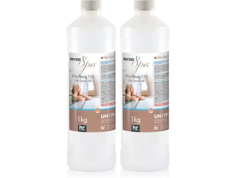 Bayzid Outdoor Whirlpools|Poolpflege|Spa Chlor Flüssig für Whirlpools & Planschbecken 1kg