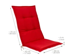 Beautissu Gartenstuhlauflagen|Base HL Hochlehner 120x50x6cm