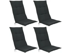 Beautissu Gartenstuhlauflagen|Base HL Hochlehner 120x50x6cm 4tlg