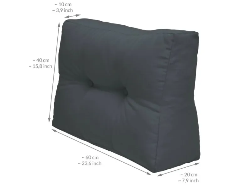 Beautissu Sitzkissen|Gartenstuhlauflagen|ECO Elements Palettenkissen Rücken 60x40x20cm 2tlg