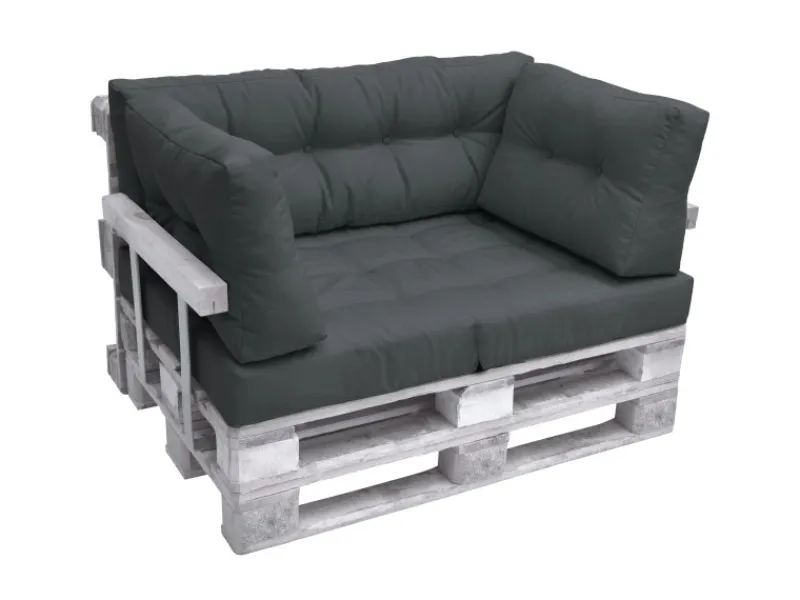 Beautissu Sitzkissen|Gartenstuhlauflagen|ECO Elements Palettenkissen Rücken 60x40x20cm 2tlg