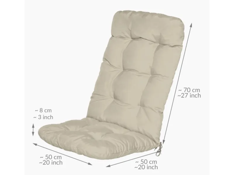Beautissu Gartenstuhlauflagen|Flair HL Hochlehner 120x50x8cm