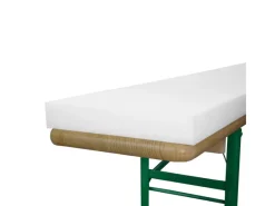 Beautissu Sitzkissen|Gartenstuhlauflagen|Konstanz Schaumstoffrohling für Bierbank 4x25x220cm Weiß 2tlg