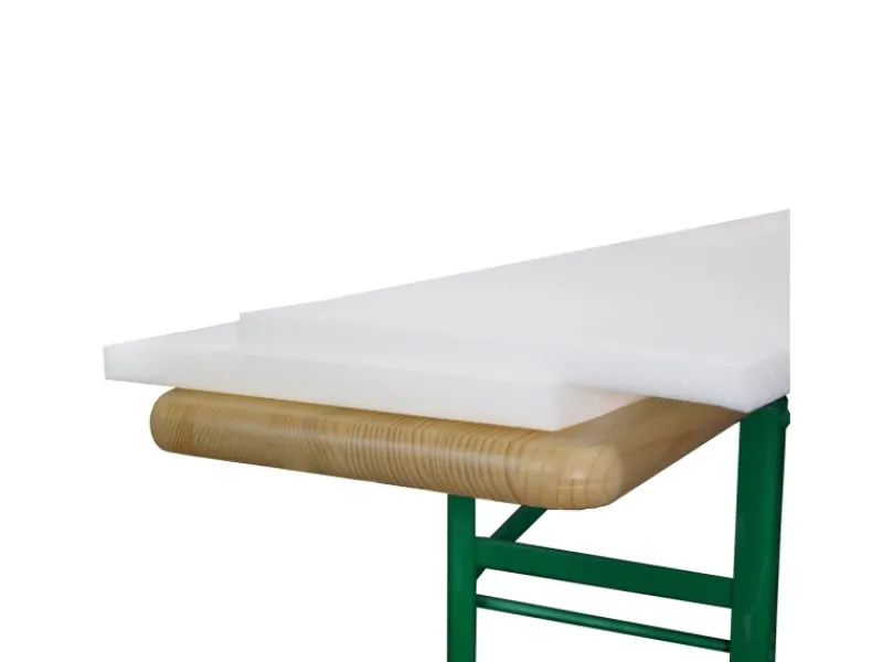 Beautissu Gartenstuhlauflagen|Konstanz Schaumstoffrohling für Bierbank 2x25x220cm Weiß 2tlg