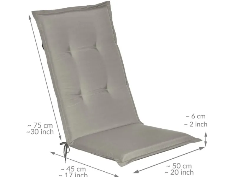 Beautissu Gartenstuhlauflagen|Loft HL Hochlehner 120x50x6cm